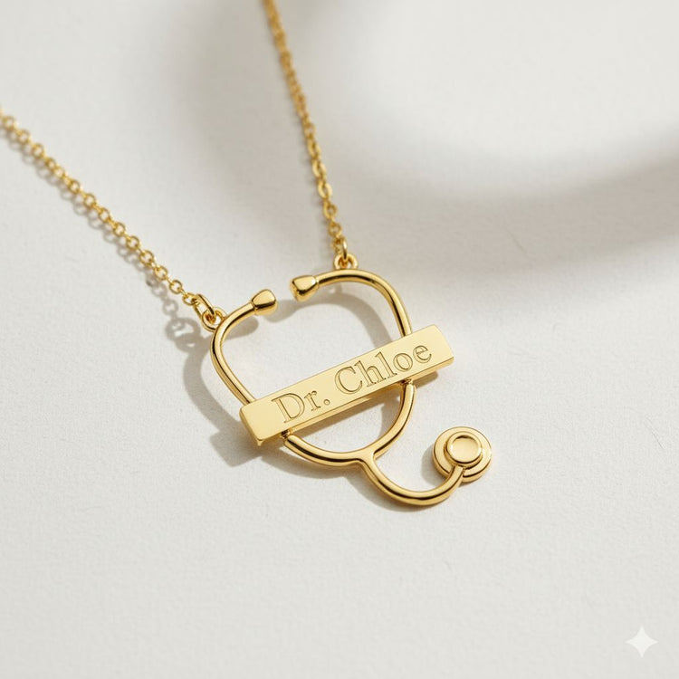 Stethoscope Name Necklace