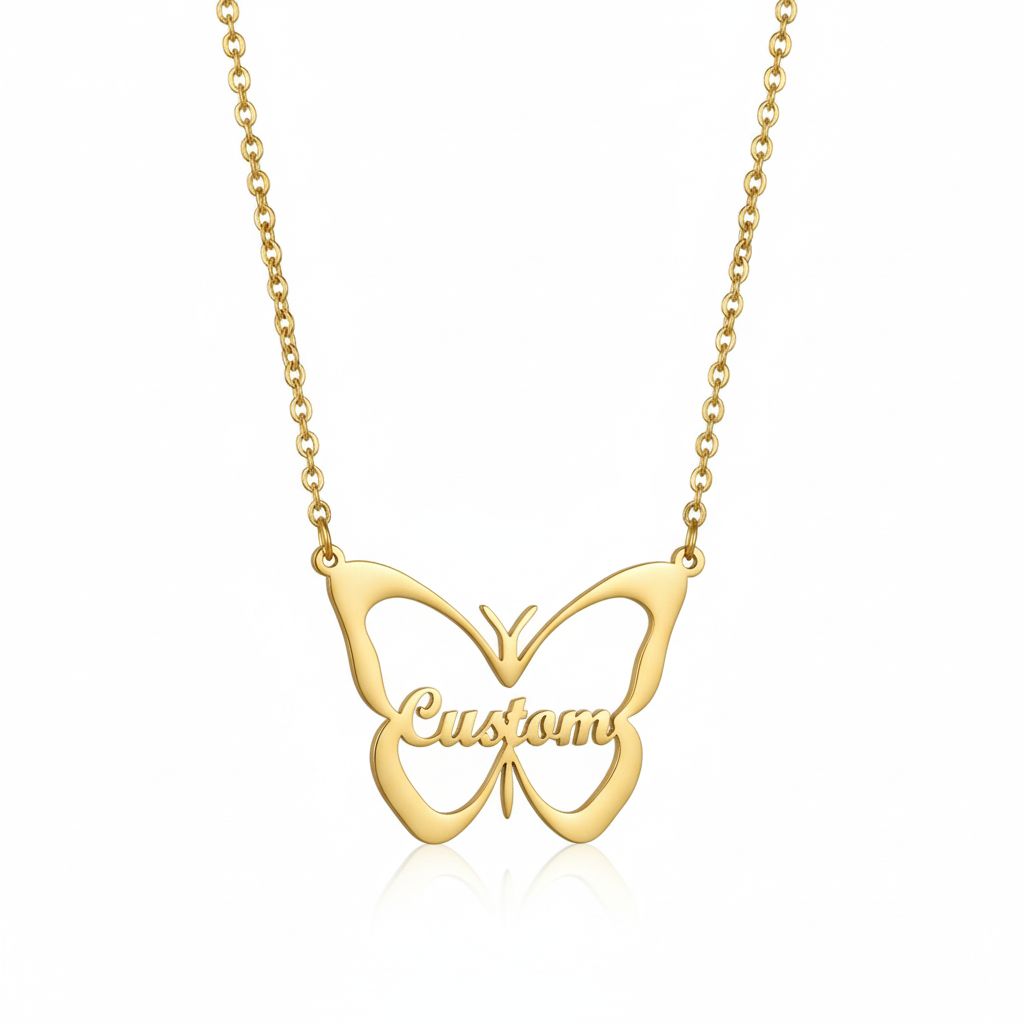 Butterfly Shape Name Necklace