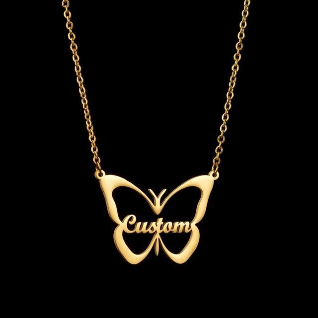 Butterfly Shape Name Necklace