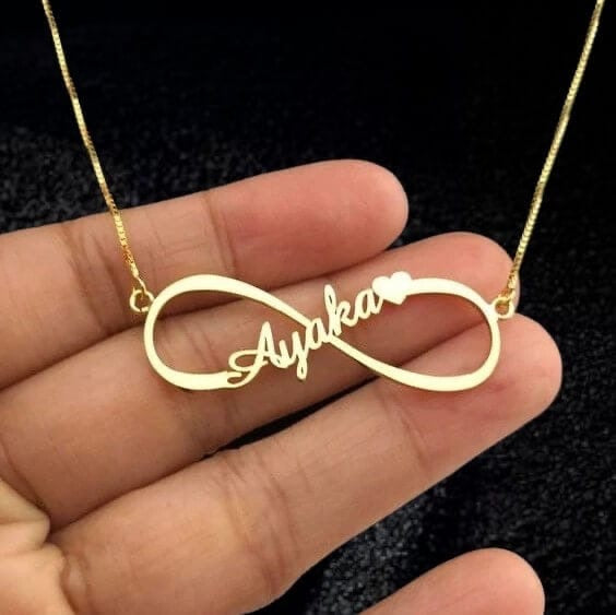 Infinity Single Name Heart Pendant