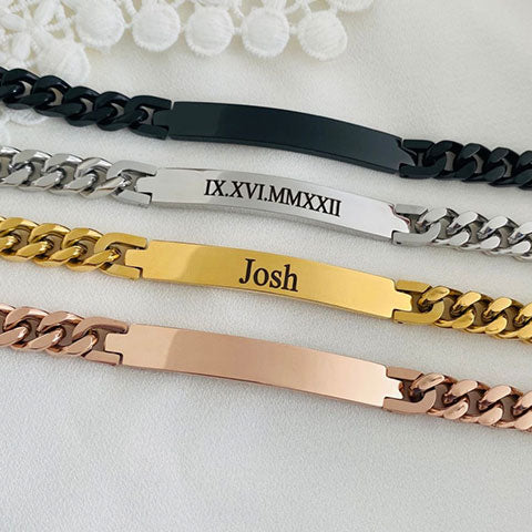 Personalized Engraved Name Bracelet For Men
