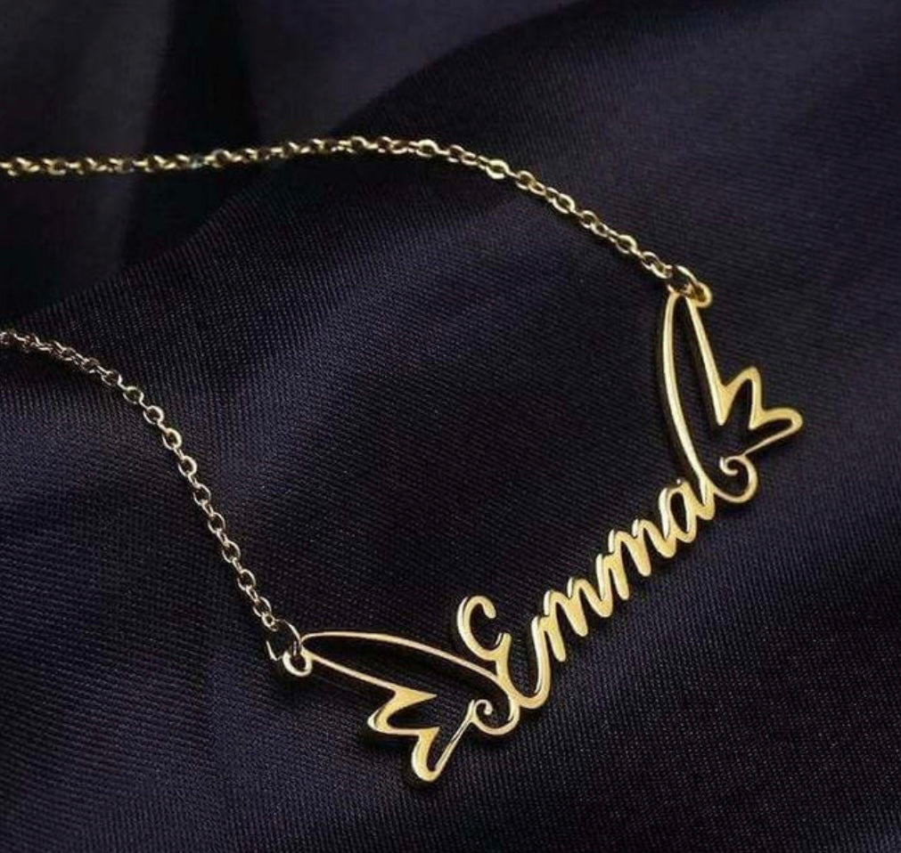 Personalized Angel Wing Name Necklace