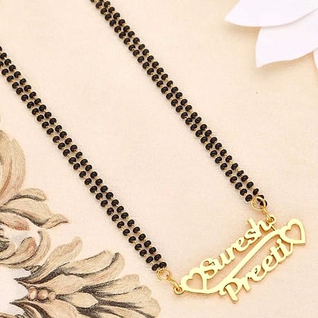 Personalized Couple Heart Name with Mangalsutra Chain