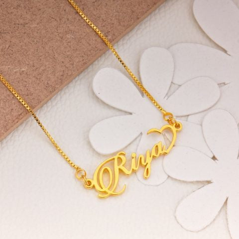 Personalized Half Heart Name Necklace