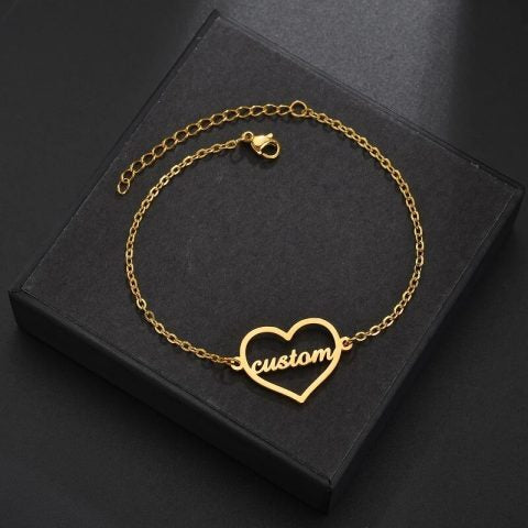 Personalized Heart Shape Name Bracelet