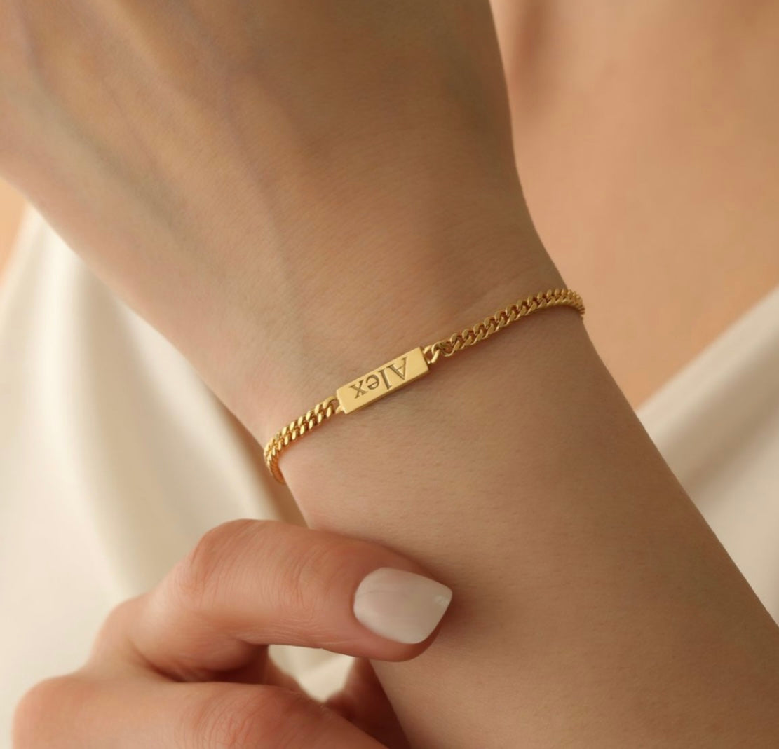 Personalized Name Bar Bracelet
