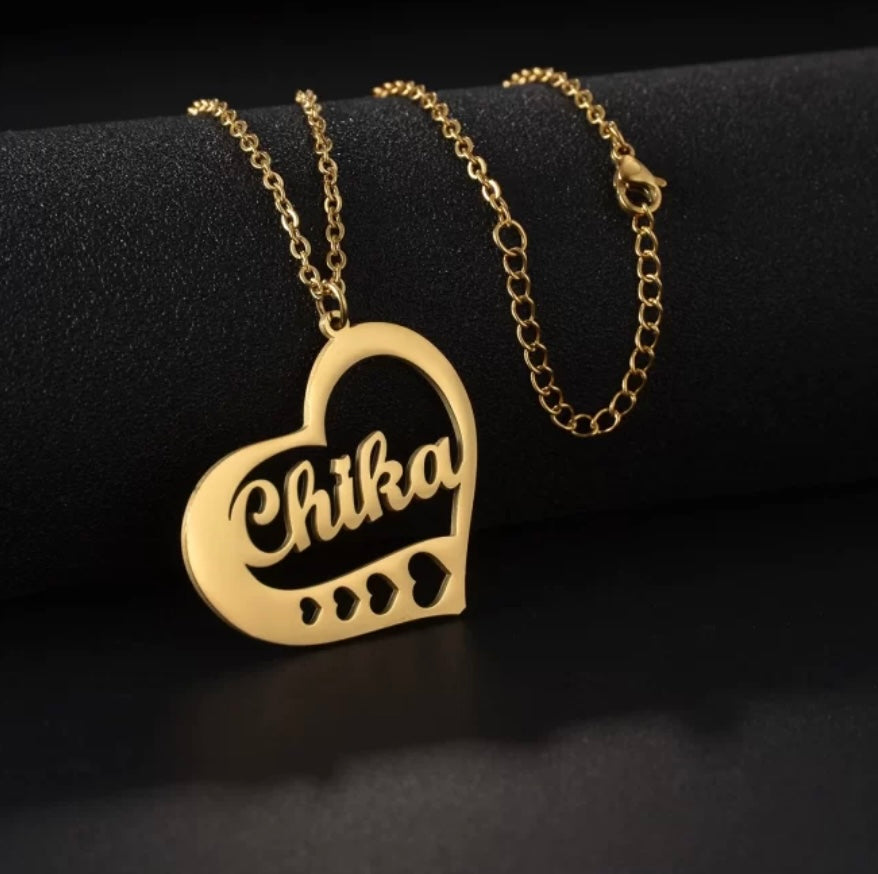 Small Design Name Heart Pendant