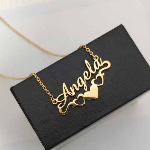 Special Bottom Heart Pendant Name Necklace
