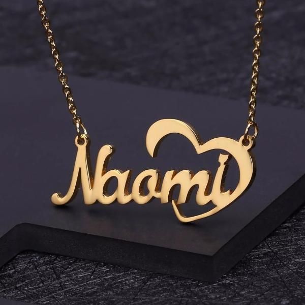Personalized Half Heart Name Necklace