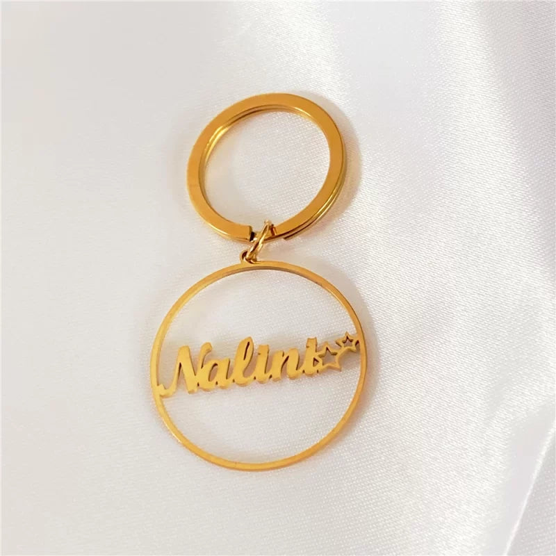 Personalized Round Name Keychain