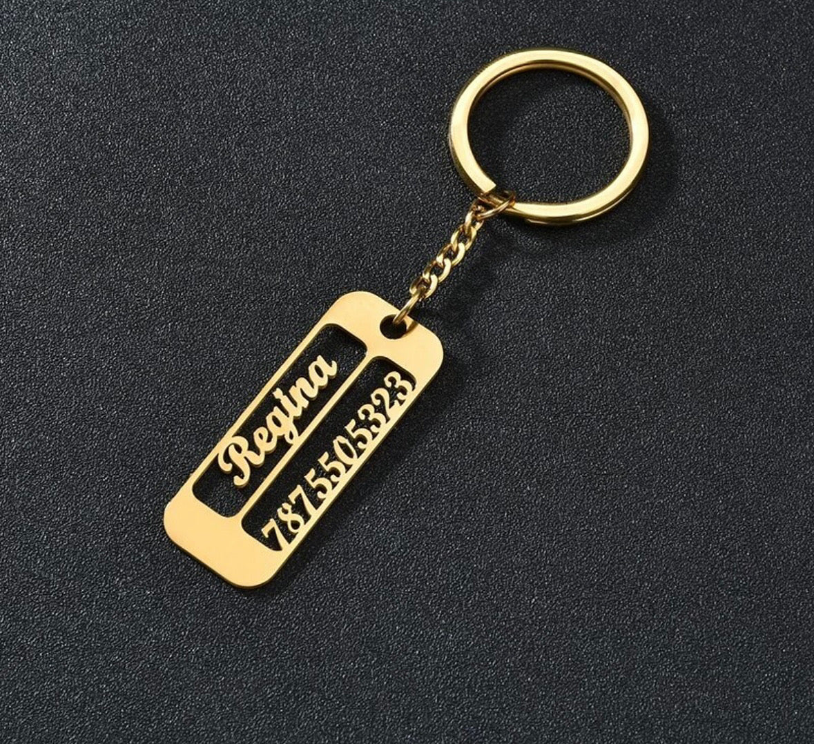 Name And Number Plate Keychain