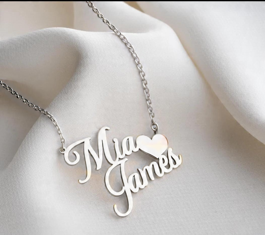 Personalized Couple Love Heart Necklace