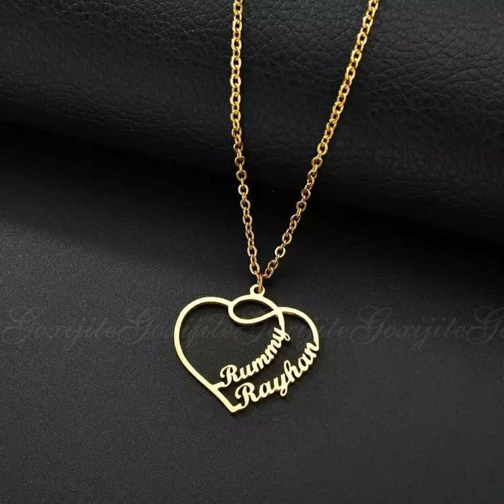 Personalized Double Heart Love Name Necklace