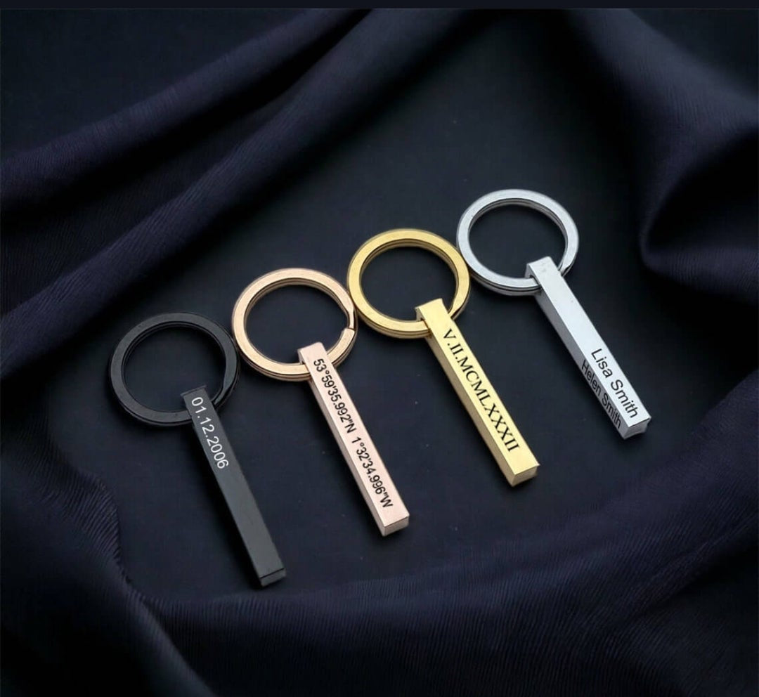 Engraved Cuboid Keychain