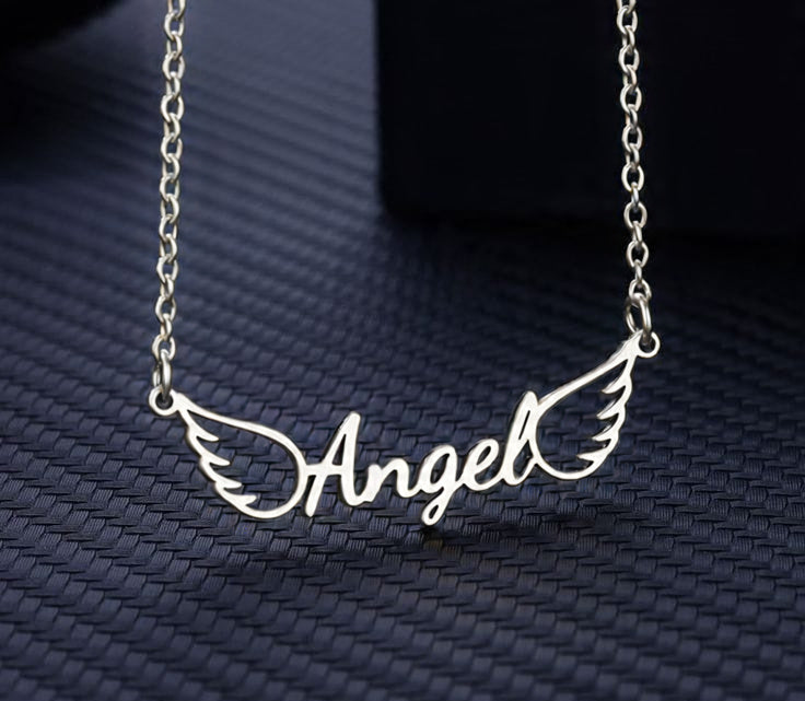 Personalized Angel Wing Name Necklace