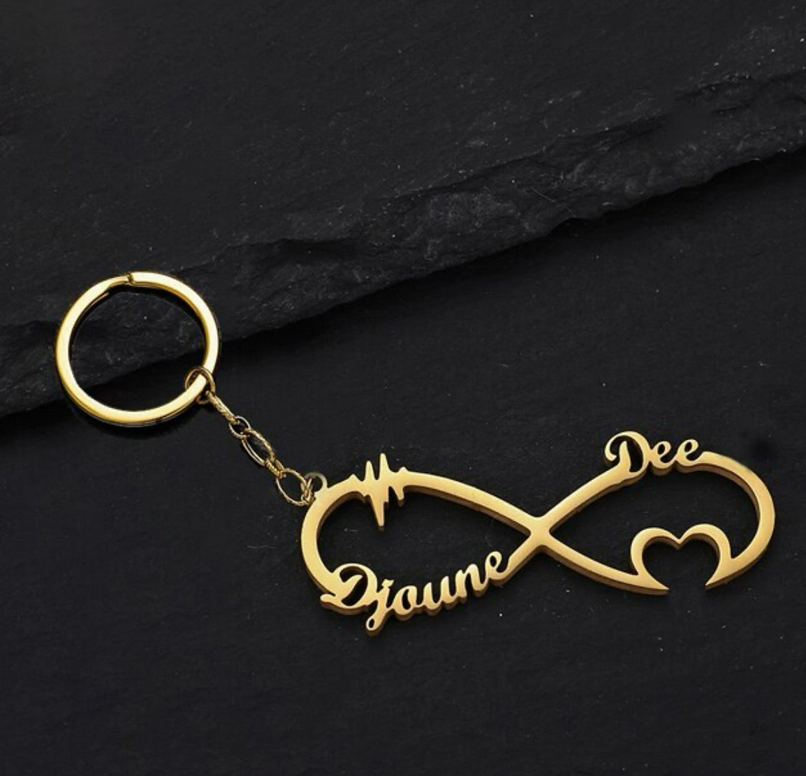 Infinity Couple Name Keychain