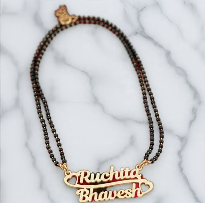 Personalized Couple Heart Name with Mangalsutra Chain