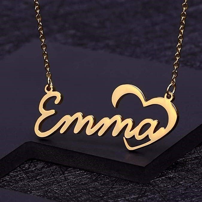 Personalized Half Heart Name Necklace