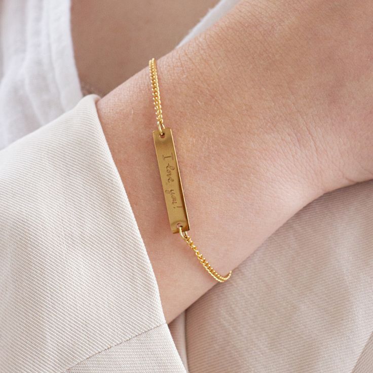 Personalized Name Bar Bracelet