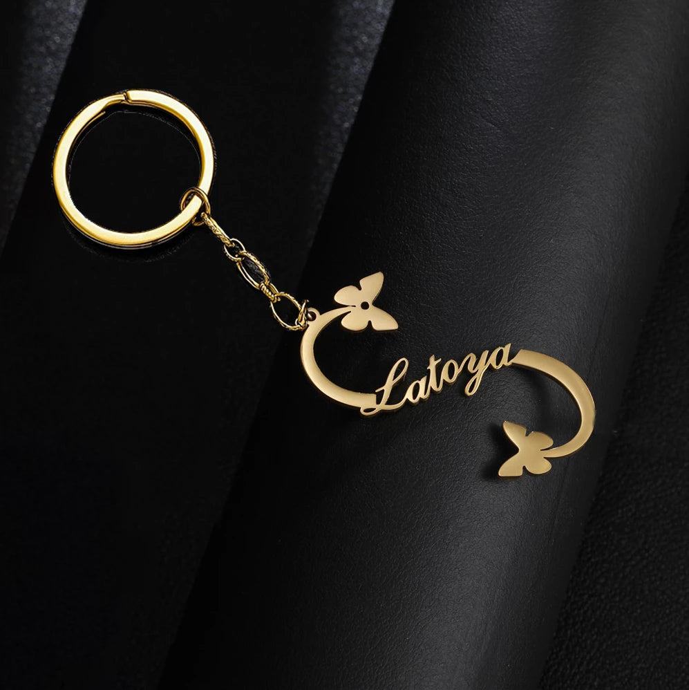Personalized Infinity Butterfly Name Keychain