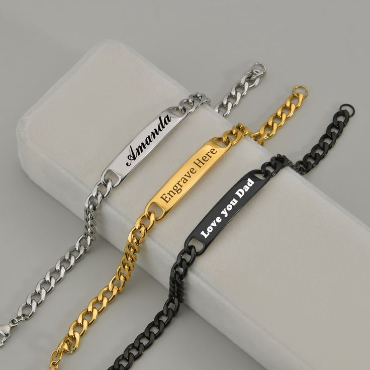 Personalized Engraved Name Bracelet For Men