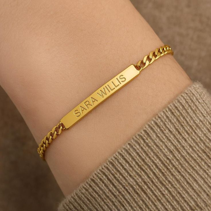 Personalized Name Bar Bracelet