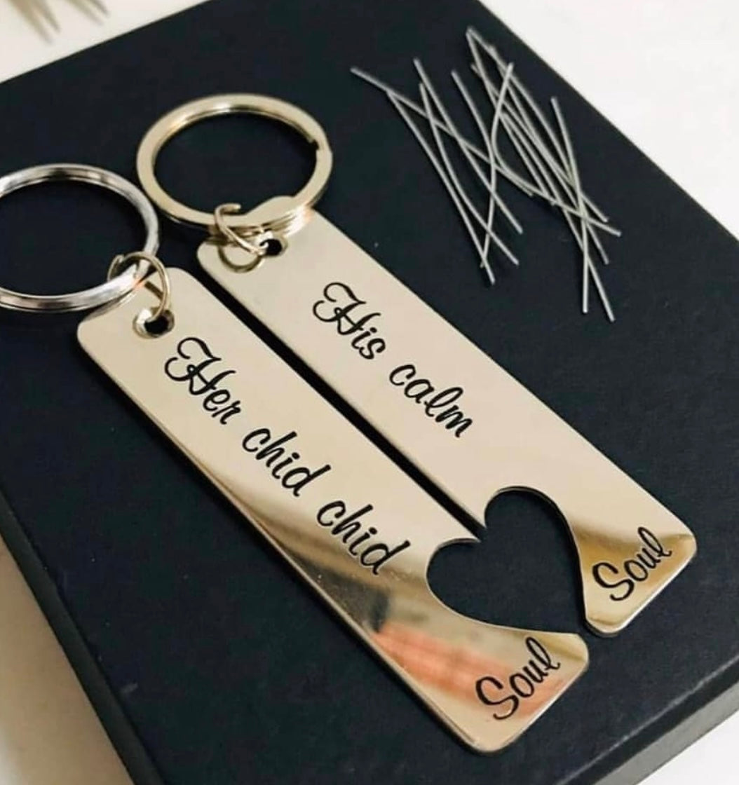 Personalized Couple Love Bar Keychain