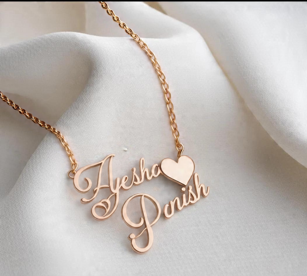 Personalized Couple Love Heart Necklace