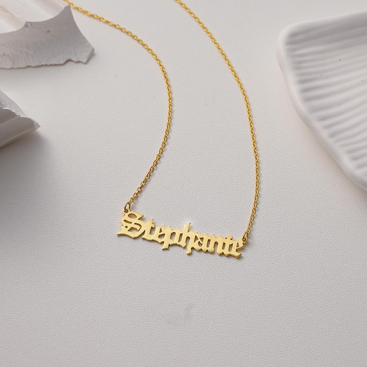 Gothic Name Necklace